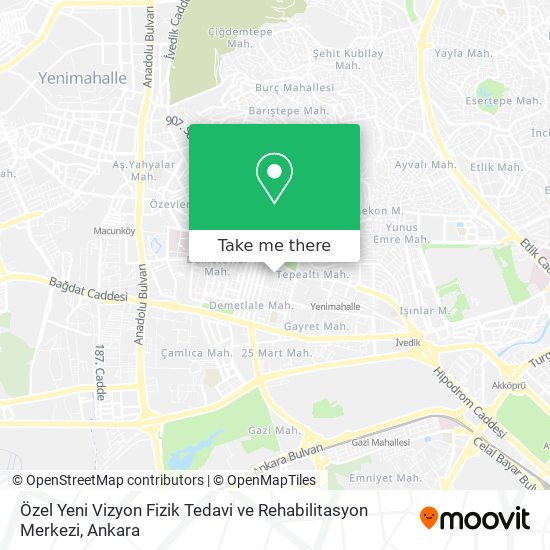 Özel Yeni Vizyon Fizik Tedavi ve Rehabilitasyon Merkezi map
