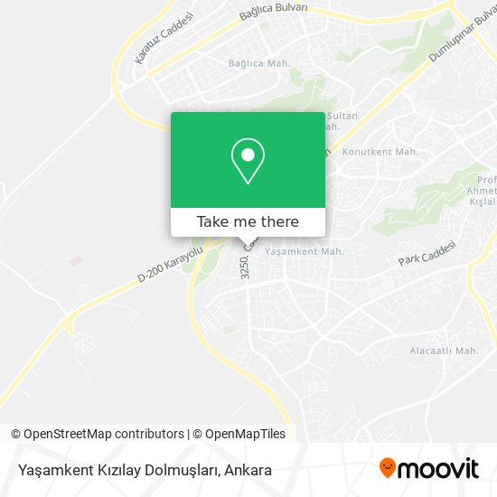 Yaşamkent Kızılay Dolmuşları map