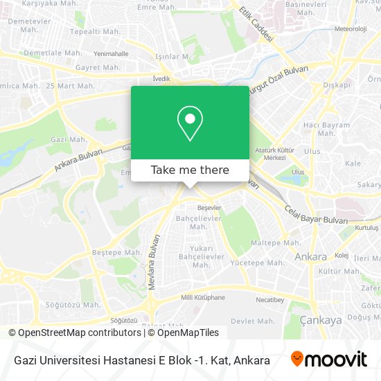 Gazi Universitesi Hastanesi E Blok  -1. Kat map