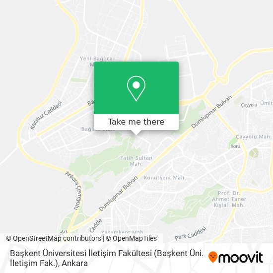 Başkent Üniversitesi İletişim Fakültesi (Başkent Üni. İletişim Fak.) map