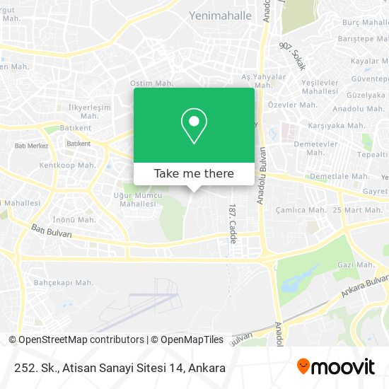 252. Sk., Atisan Sanayi Sitesi 14 map