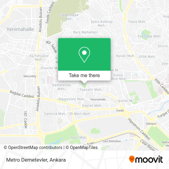 Metro Demetevler map