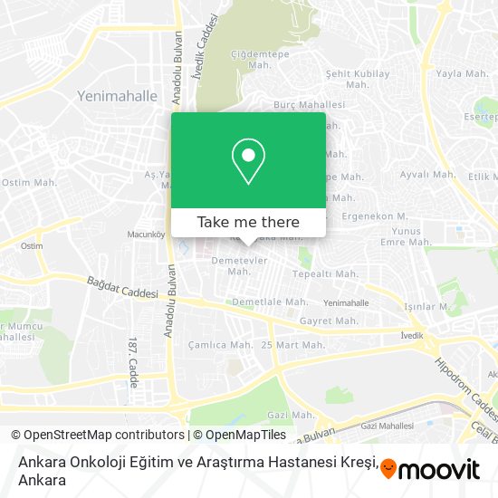 Ankara Onkoloji Eğitim ve Araştırma Hastanesi Kreşi map