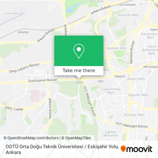 ODTÜ Orta Doğu Teknik Üniversitesi / Eskişehir Yolu map