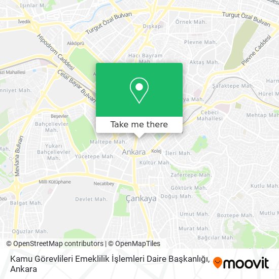 Kamu Görevlileri Emeklilik İşlemleri Daire Başkanlığı map
