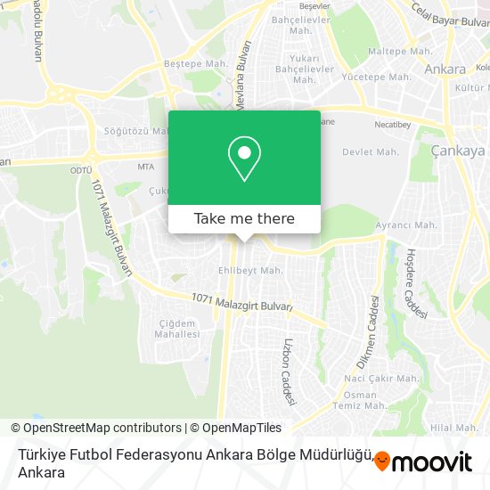 Türkiye Futbol Federasyonu Ankara Bölge Müdürlüğü map