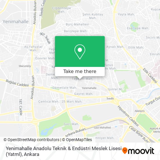 Yenimahalle Anadolu Teknik & Endüstri Meslek Lisesi (Yatml) map