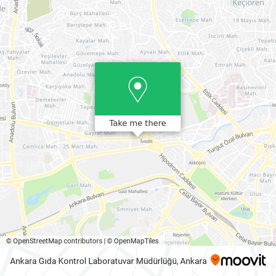 Ankara Gıda Kontrol Laboratuvar Müdürlüğü map