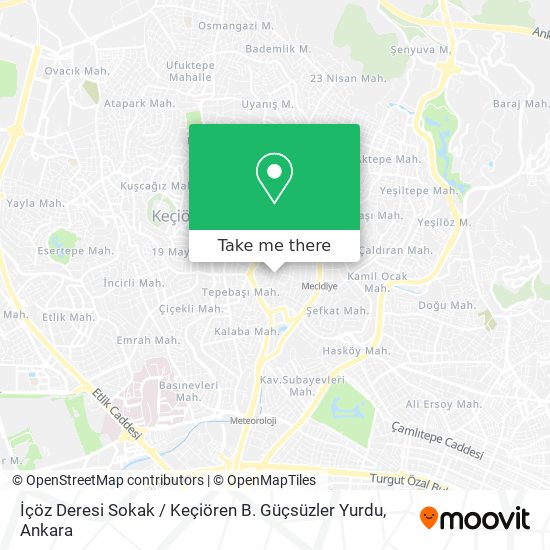 İçöz Deresi Sokak / Keçiören B. Güçsüzler Yurdu map