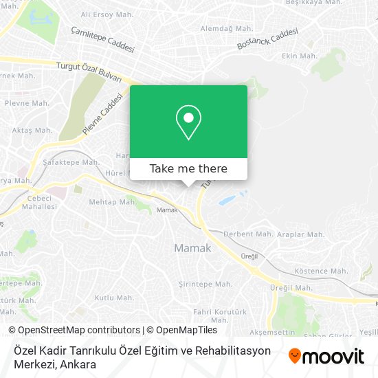 Özel Kadir Tanrıkulu Özel Eğitim ve Rehabilitasyon Merkezi map