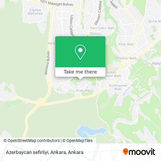 Azerbaycan sefirliyi, Ankara map