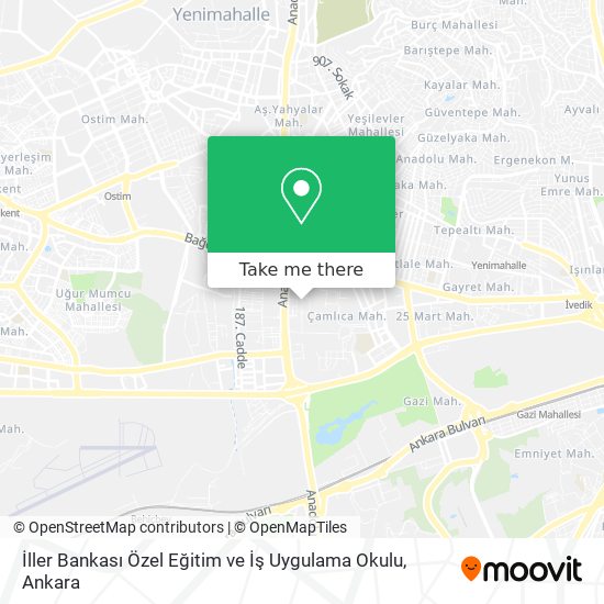 İller Bankası Özel Eğitim ve İş Uygulama Okulu map