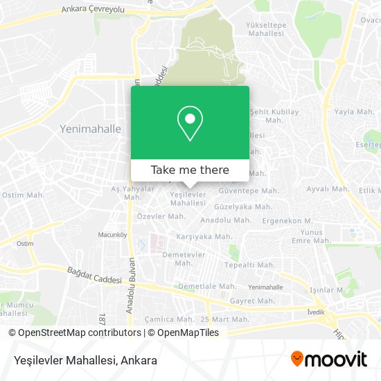 Yeşilevler Mahallesi map
