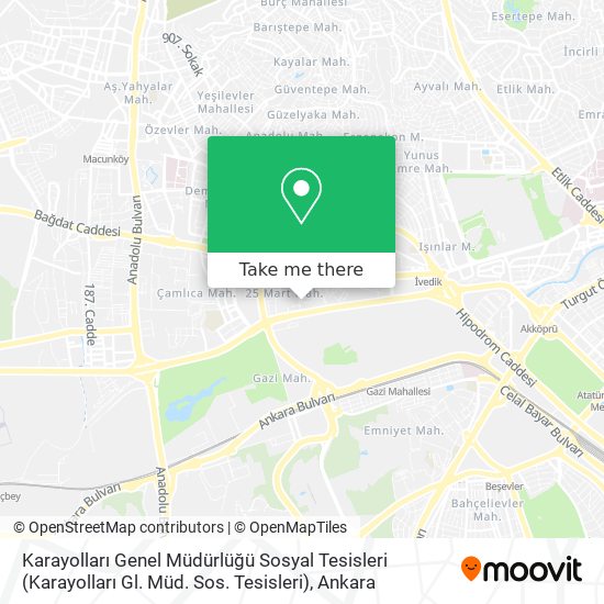 Karayolları Genel Müdürlüğü Sosyal Tesisleri (Karayolları Gl. Müd. Sos. Tesisleri) map