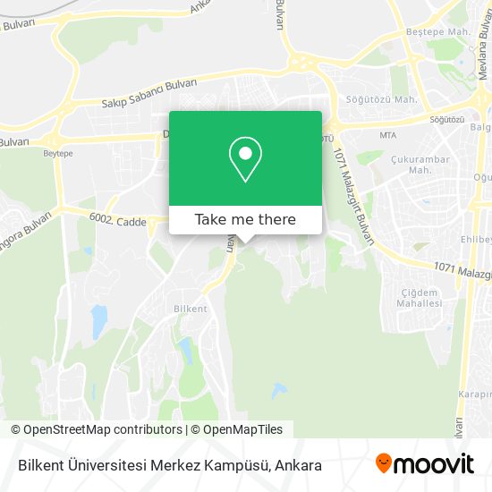 Bilkent Üniversitesi Merkez Kampüsü map