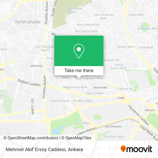 Mehmet Akif Ersoy Caddesi map