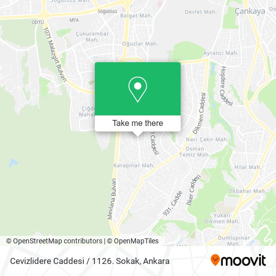 Cevizlidere Caddesi / 1126. Sokak map
