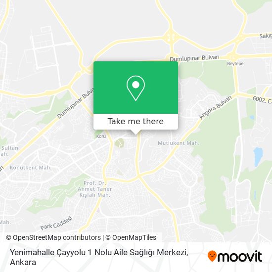 Yenimahalle Çayyolu 1 Nolu Aile Sağlığı Merkezi map
