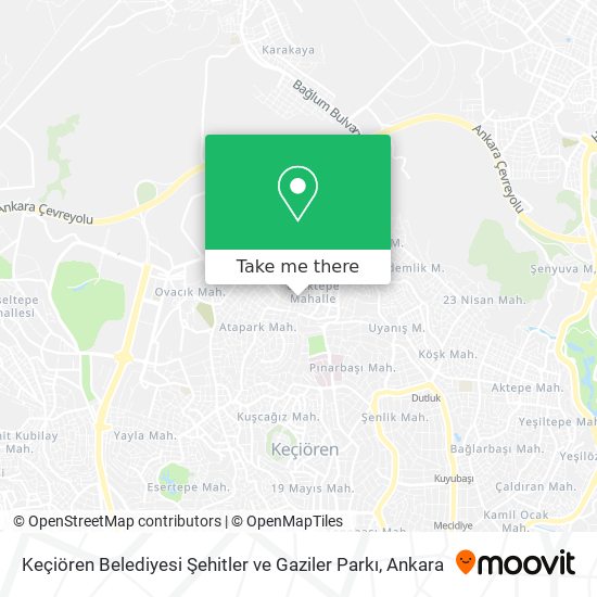 Keçiören Belediyesi Şehitler ve Gaziler Parkı map