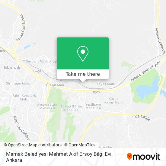 Mamak Belediyesi Mehmet Akif Ersoy Bilgi Evi map