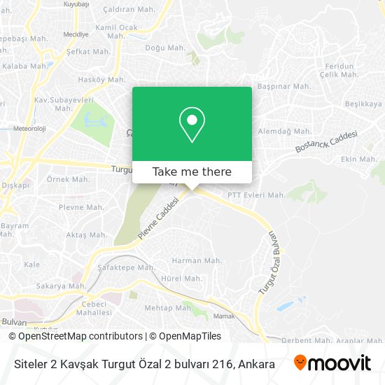 Siteler 2 Kavşak Turgut Özal 2 bulvarı 216 map