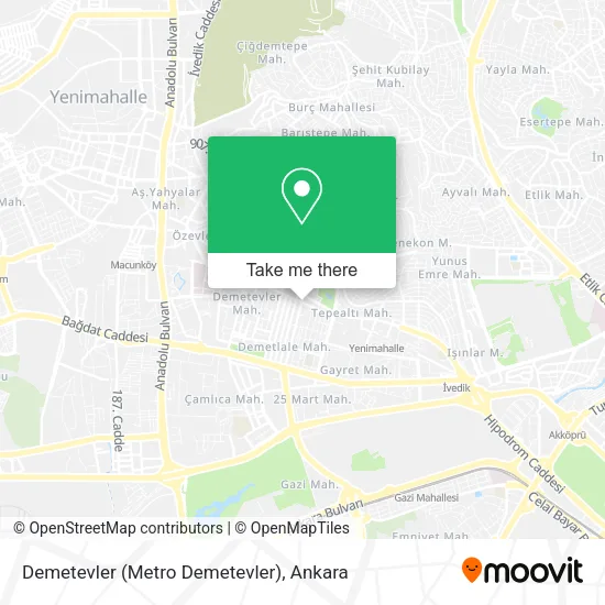 Demetevler (Metro Demetevler) map