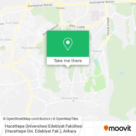 Hacettepe Üniversitesi Edebiyat Fakültesi (Hacettepe Üni. Edebiyat Fak.) map