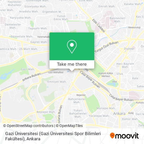 Gazi Üniversitesi (Gazi Üniversitesi Spor Bilimleri Fakültesi) map