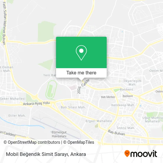 Mobil Beğendik Simit Sarayı map