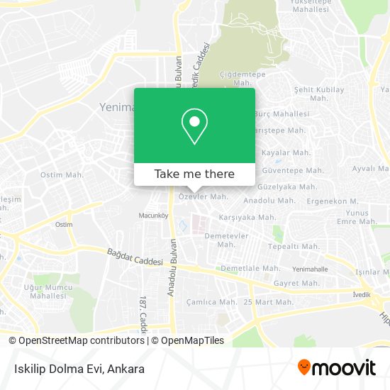 how to get to iskilip dolma evi in ankara by bus or subway