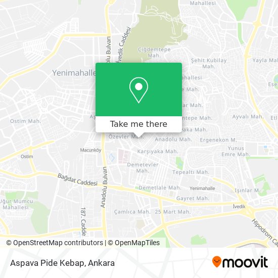 how to get to aspava pide kebap in ankara by bus or subway