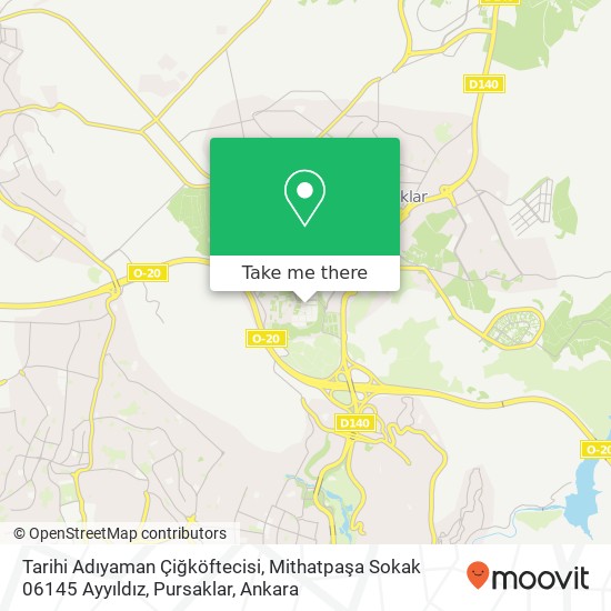 Tarihi Adıyaman Çiğköftecisi, Mithatpaşa Sokak 06145 Ayyıldız, Pursaklar map