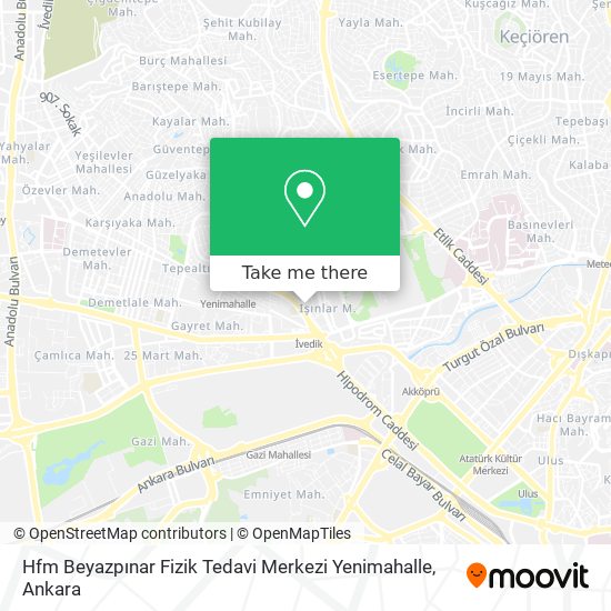 Hfm Beyazpınar Fizik Tedavi Merkezi Yenimahalle map