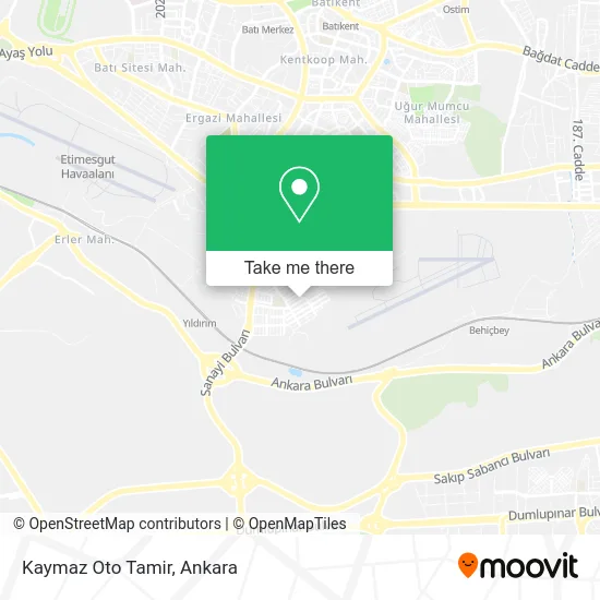 Kaymaz Oto Tamir map