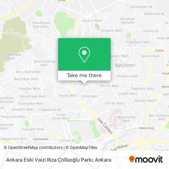 Ankara Eski Vaizi Rıza Çöllüoğlu Parkı map
