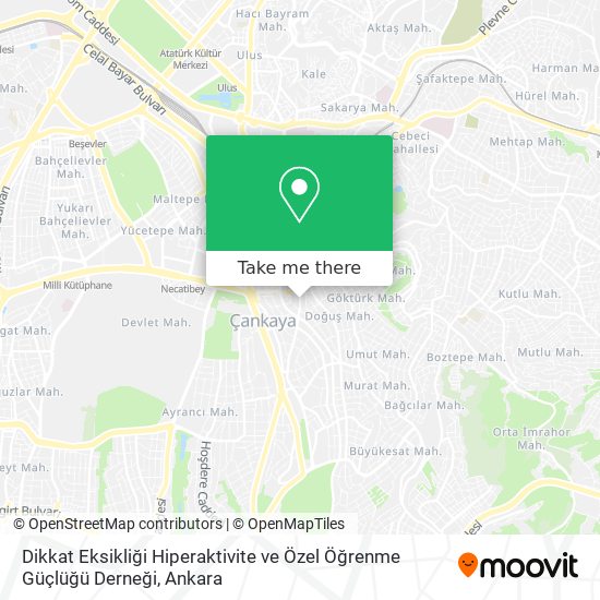 Dikkat Eksikliği Hiperaktivite ve Özel Öğrenme Güçlüğü Derneği map