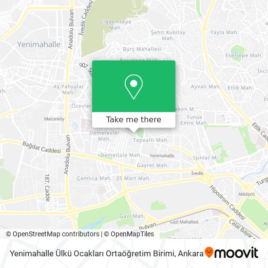 Yenimahalle Ülkü Ocakları Ortaöğretim Birimi map