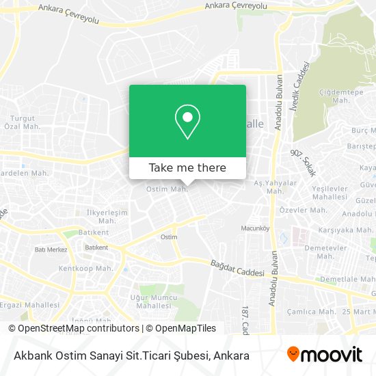 Akbank Ostim Sanayi Sit.Ticari Şubesi map