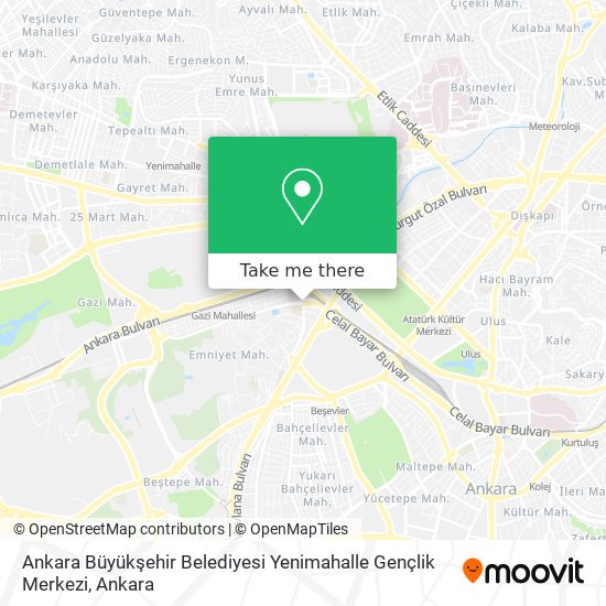 Ankara Büyükşehir Belediyesi Yenimahalle Gençlik Merkezi map
