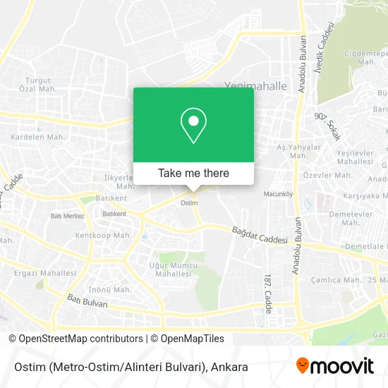Ostim (Metro-Ostim / Alinteri Bulvari) map