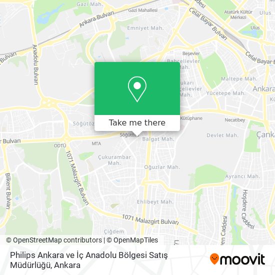 Philips Ankara ve İç Anadolu Bölgesi Satış Müdürlüğü map