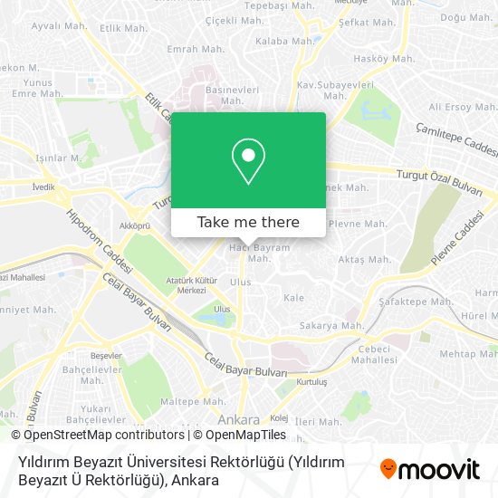 Yıldırım Beyazıt Üniversitesi Rektörlüğü map