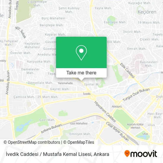 İvedik Caddesi / Mustafa Kemal Lisesi map