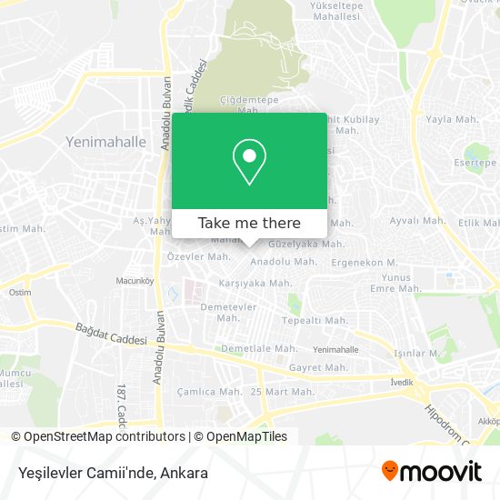 Yeşilevler Camii'nde map