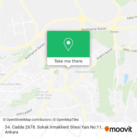 34. Cadde 2678. Sokak Irmakkent Sitesi Yanı No:11 map