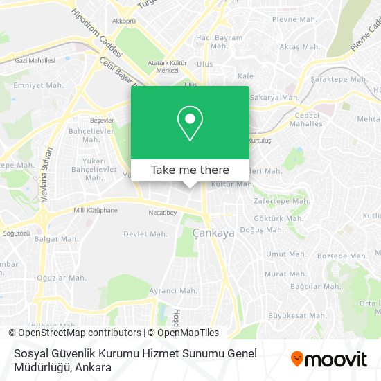 Sosyal Güvenlik Kurumu Hizmet Sunumu Genel Müdürlüğü map
