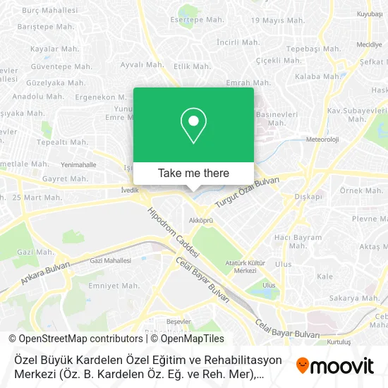 Özel Büyük Kardelen Özel Eğitim ve Rehabilitasyon Merkezi (Öz. B. Kardelen Öz. Eğ. ve Reh. Mer) map