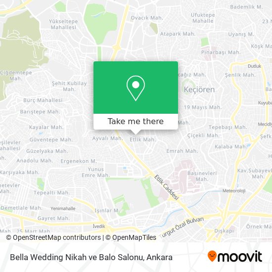 Bella Wedding Nikah ve Balo Salonu map