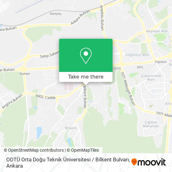 ODTÜ Orta Doğu Teknik Üniversitesi / Bilkent Bulvarı map