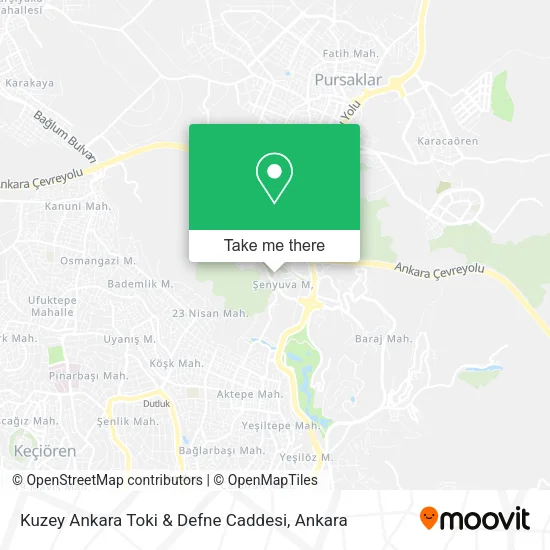 Kuzey Ankara Toki & Defne Caddesi map